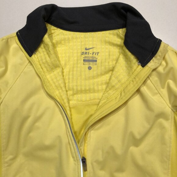 Nike Dri-Fit Fitted Duotone Full Zip Running Jacket Yellow in Size S - Picture 10 of 13